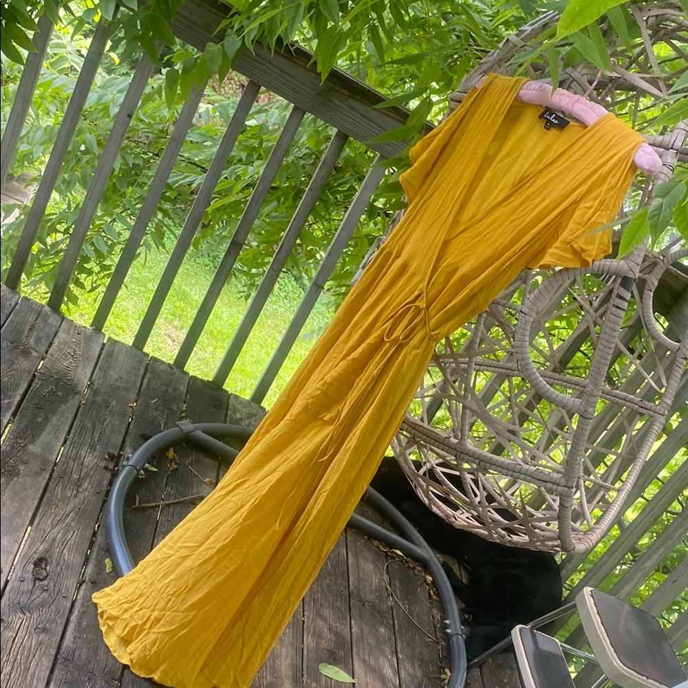Lulu's Sunny Yellow Wrap Dress